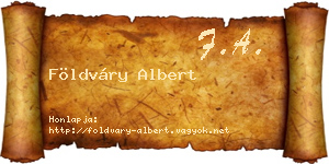 Földváry Albert névjegykártya